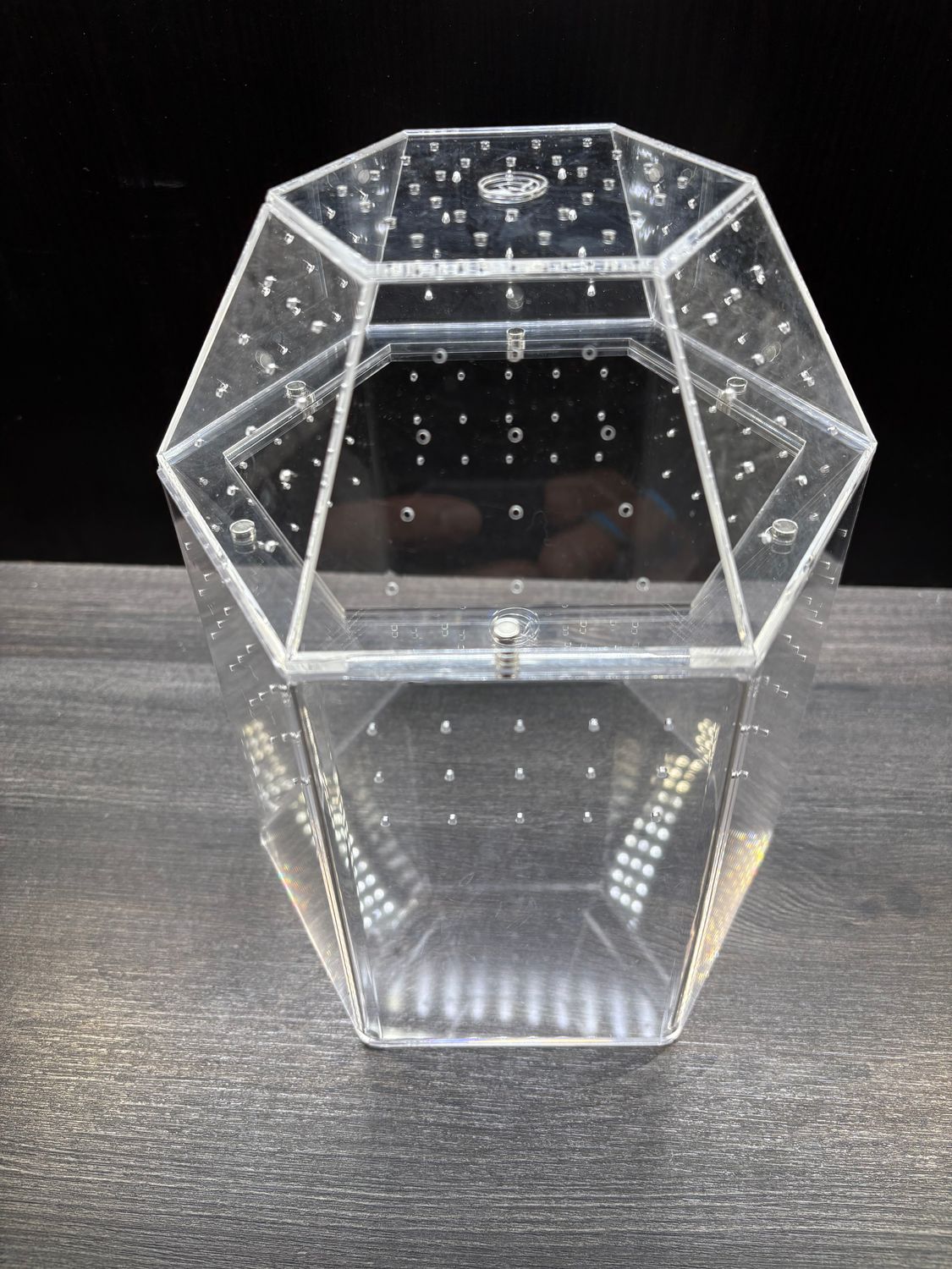 Acryl Terrarium BH 18 x 21cm mit Magnetverschluß sechseckiges Design