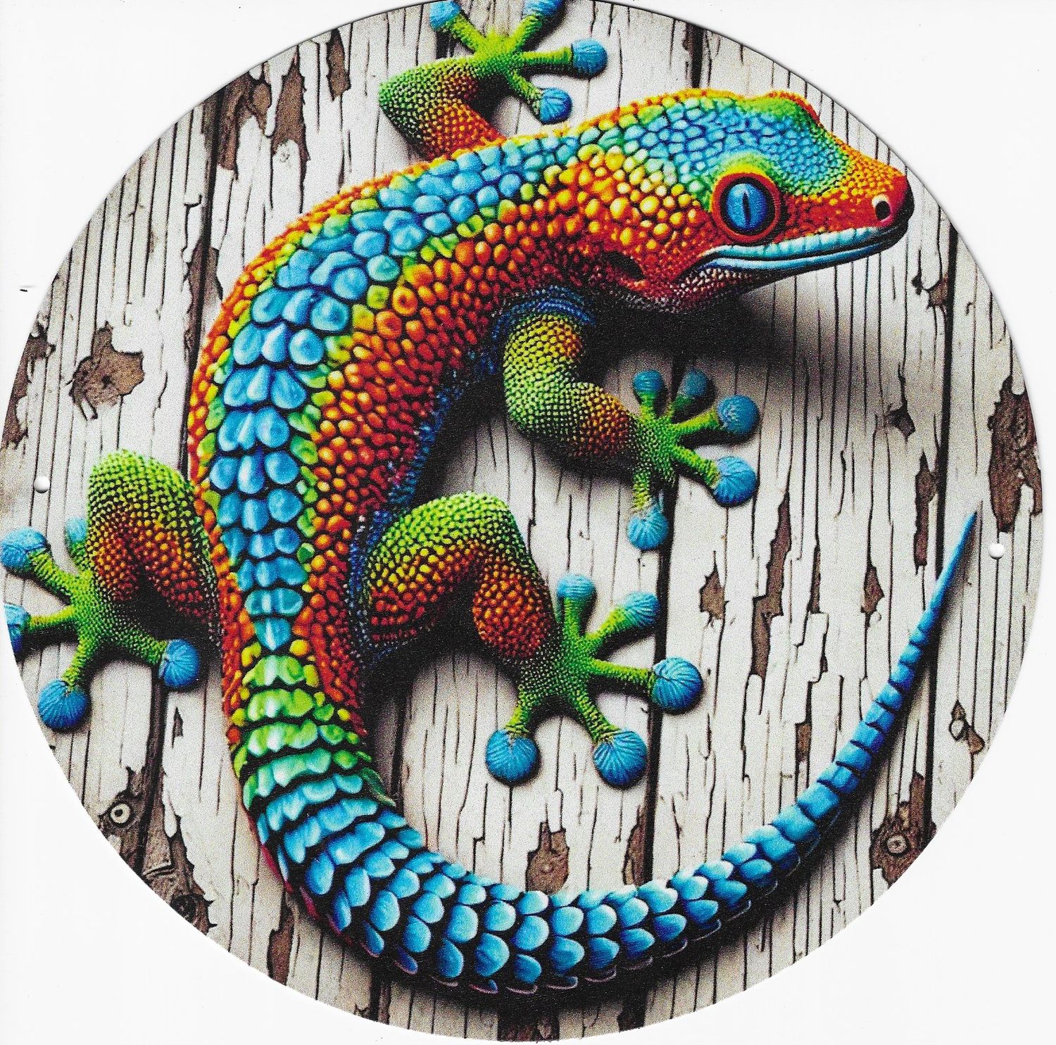 20cm ⌀ Metallschild Gecko bunt Wand oder Türschild