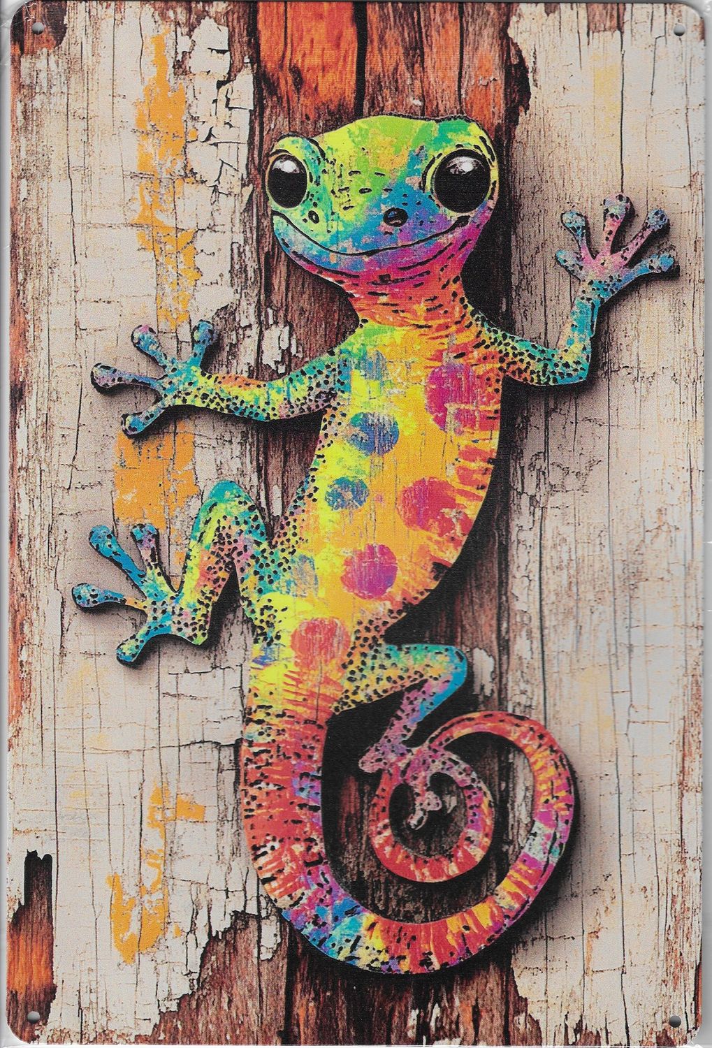 20 x 30cm Metallschild Gecko Wandkunst Wand oder Türschild
