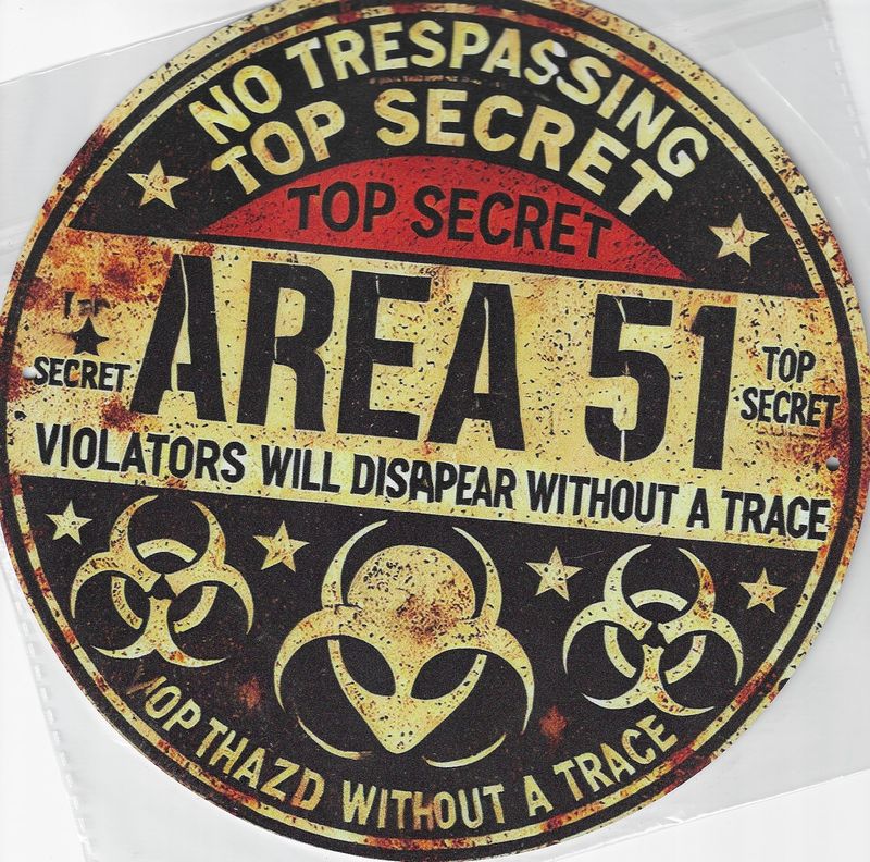 20cm ⌀ Metallschild Top Secret AREA 51 Hobby Wand oder Türschild