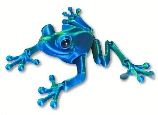 beweglicher 3D Frosch grün-blau Küchenmagnet