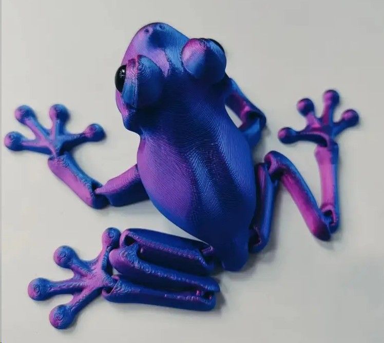 beweglicher 3D Frosch rot-blau Küchenmagnet
