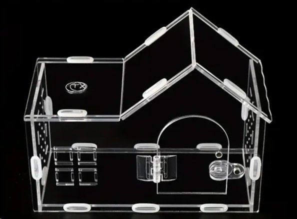 Acryl Terrarium BTH 20,5 x 10,3 x 15,3cm Haus mit Fronttüre Magnetverschluss