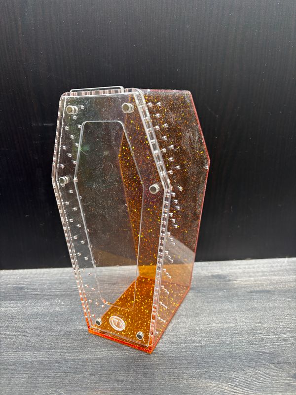 Acryl Terrarium Sargform orange BTH 10 x 10 x 20cm mit Magnetverschluß