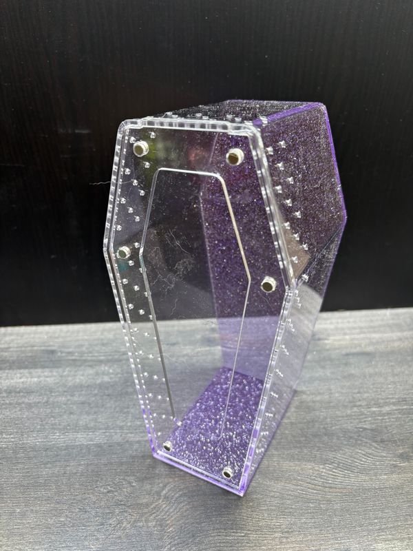 Acryl Terrarium Sargform violett BTH 10 x 10 x 20cm mit Magnetverschluß