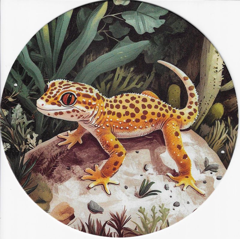 20cm ⌀ Metallschild Leopardgecko Wildtyp Wand oder Türschild