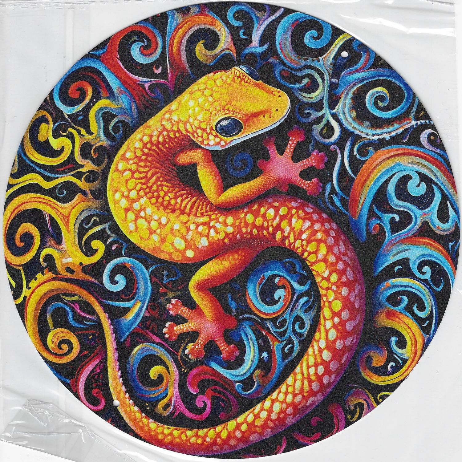 20cm ⌀ Metallschild Gecko bunt Wand oder Türschild