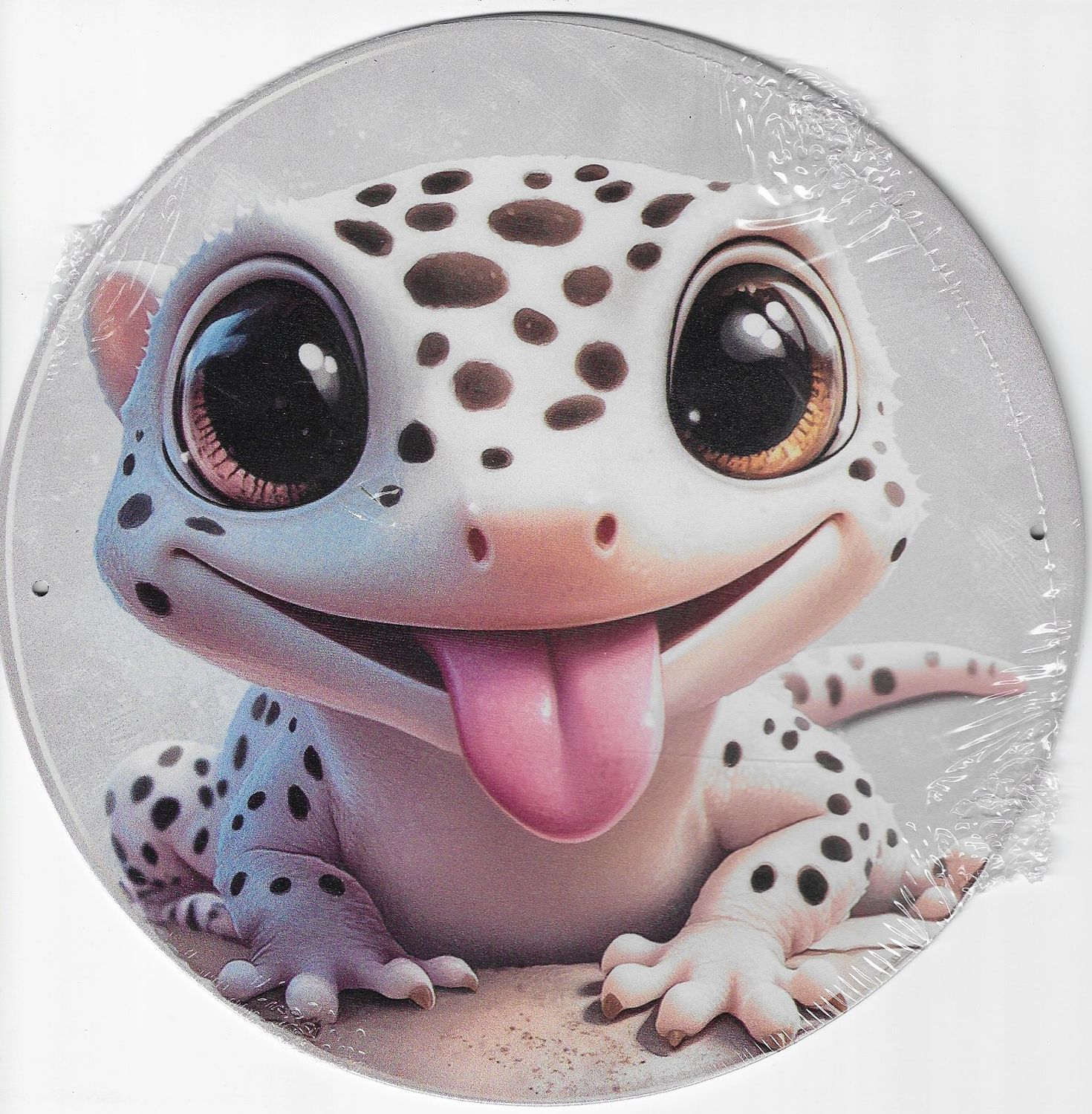 20cm ⌀ Metallschild Leopardgecko Wand oder Türschild
