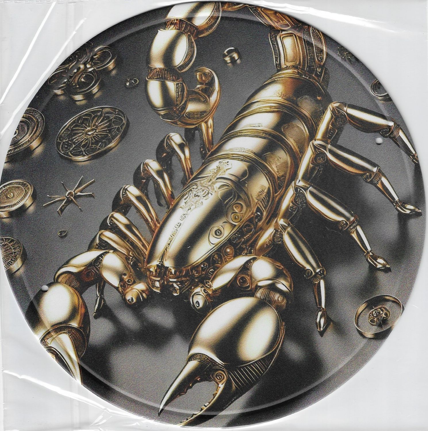 20cm ⌀ Metallschild goldener Skorpion Wand oder Türschild