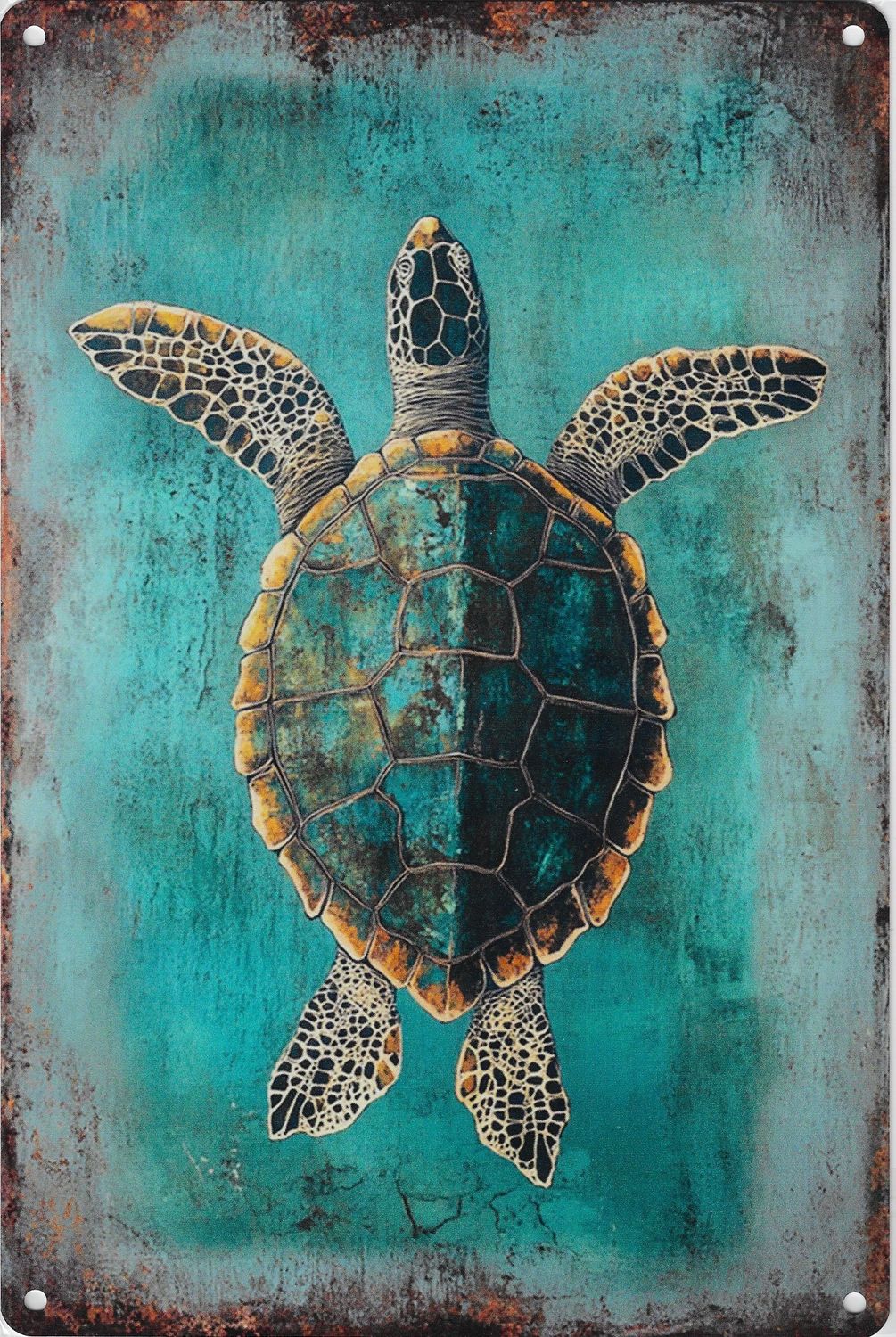 20 x 30cm Metallschild Schildkröte Wand oder Türschild