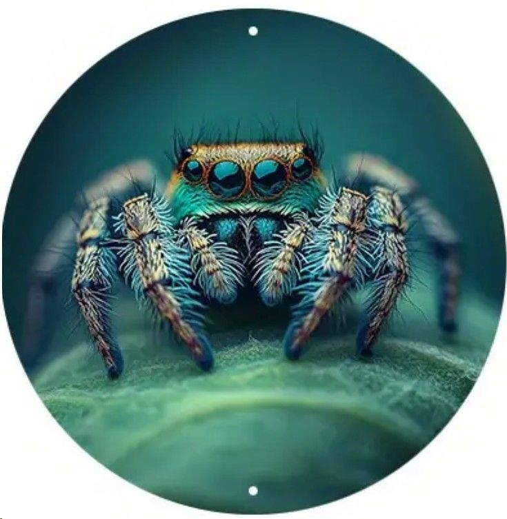 20cm ⌀ Metallschild Springspinne Wand oder Türschild