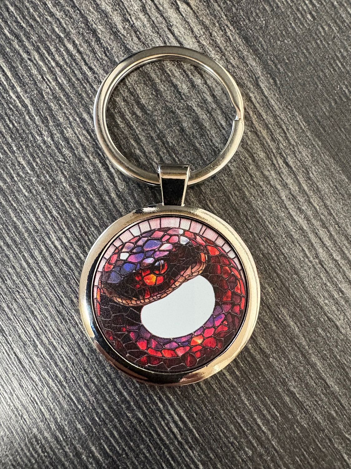 3,5cm ⌀ Schlangen Muster mit robustem Schlüsselbund, Schlüsselanhänger