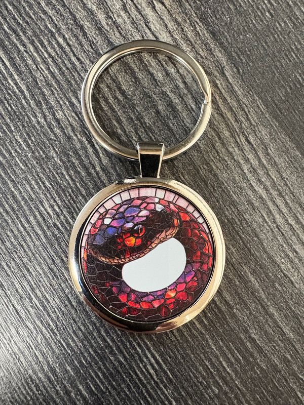 3,5cm ⌀ Schlangen Muster mit robustem Schlüsselbund, Schlüsselanhänger