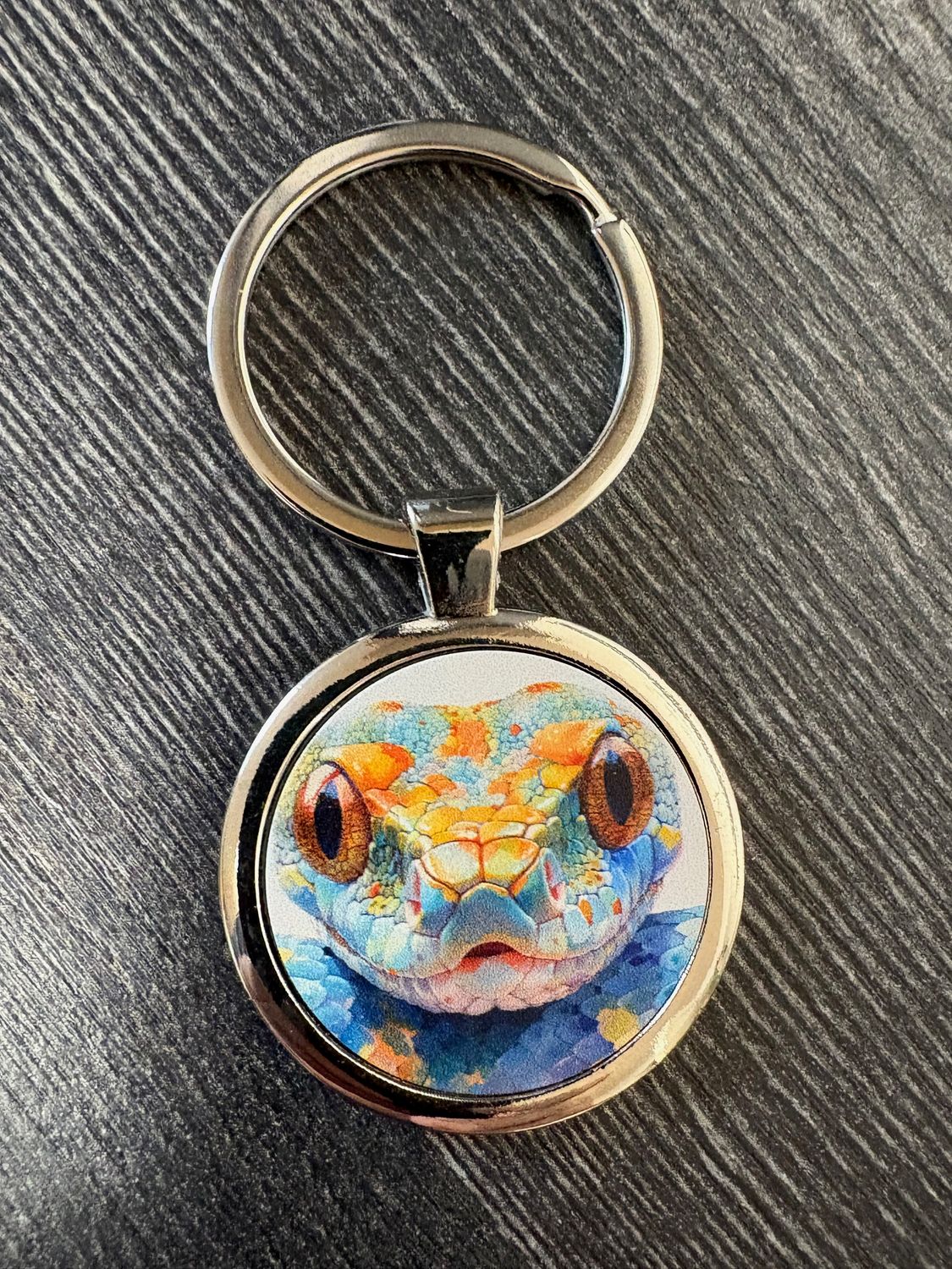 3,5cm ⌀ Schlangen Muster mit robustem Schlüsselbund, Schlüsselanhänger