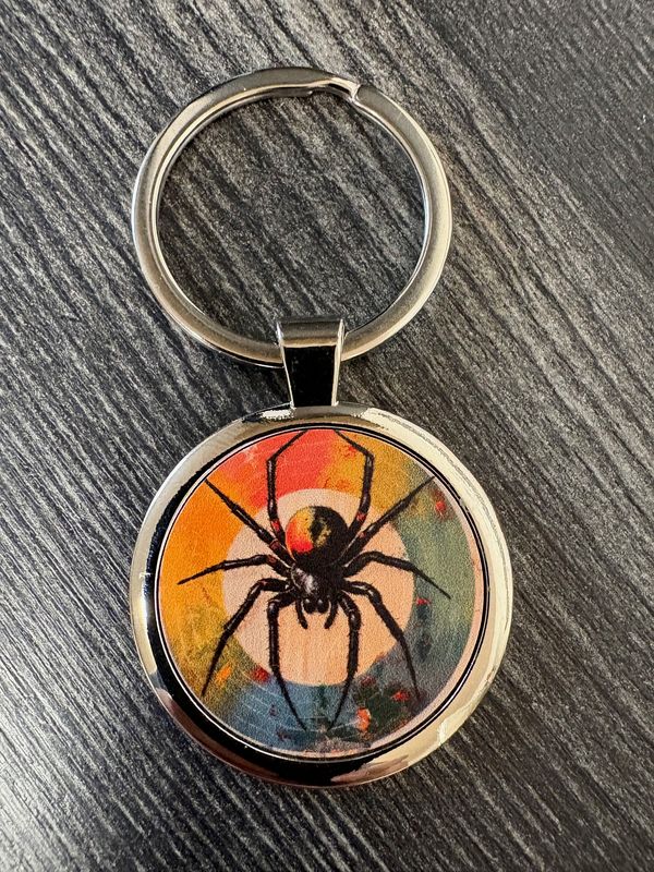 3,5cm ⌀ Spinnen Muster mit robustem Schlüsselbund, Schlüsselanhänger