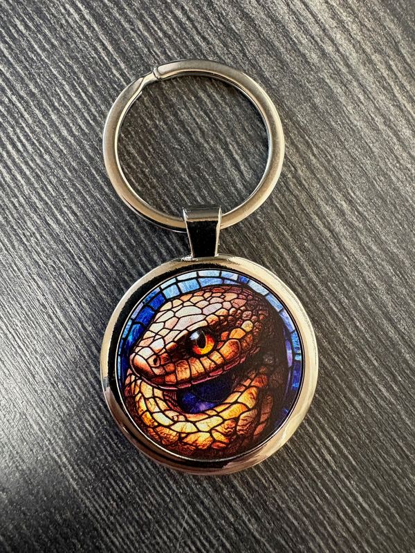 3,5cm ⌀ Schlangen Muster mit robustem Schlüsselbund, Schlüsselanhänger