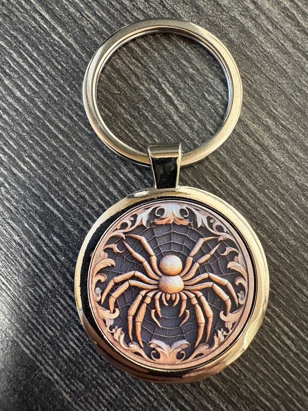 3,5cm ⌀ Spinnen Muster mit robustem Schlüsselbund, Schlüsselanhänger