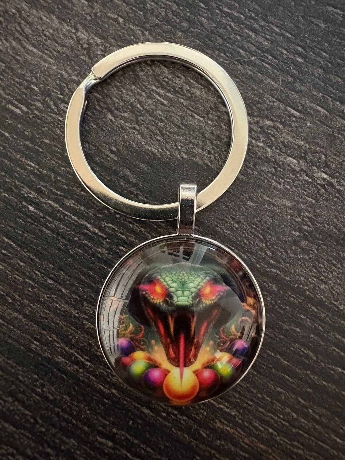 2,5cm ⌀ Schlangen Muster mit robustem Schlüsselbund, Schlüsselanhänger