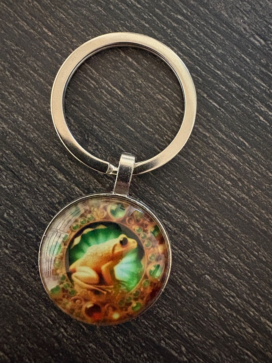 2,5cm ⌀ Frosch Muster mit robustem Schlüsselbund, Schlüsselanhänger