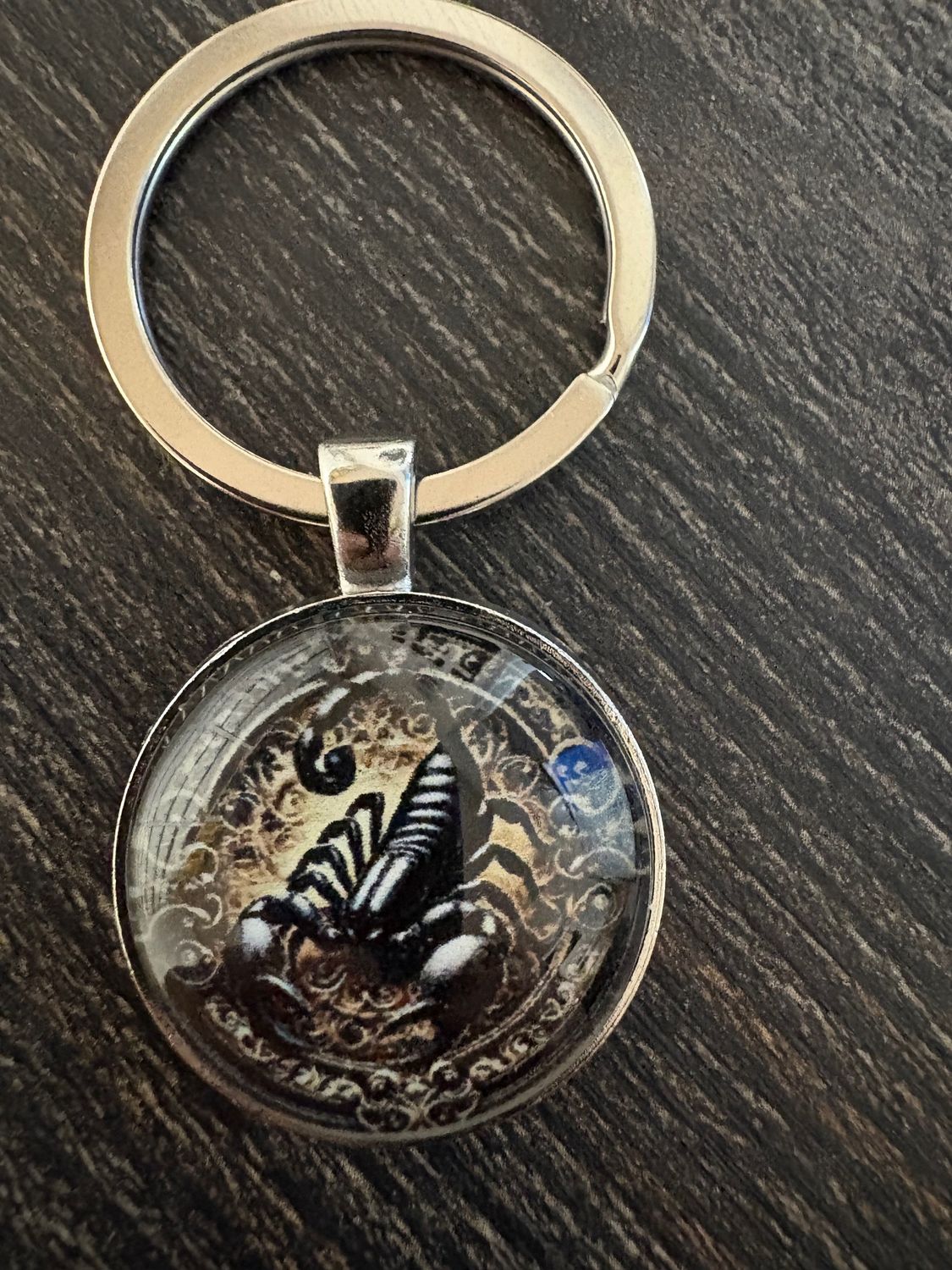 2,5cm ⌀ Skorpion Muster mit robustem Schlüsselbund, Schlüsselanhänger