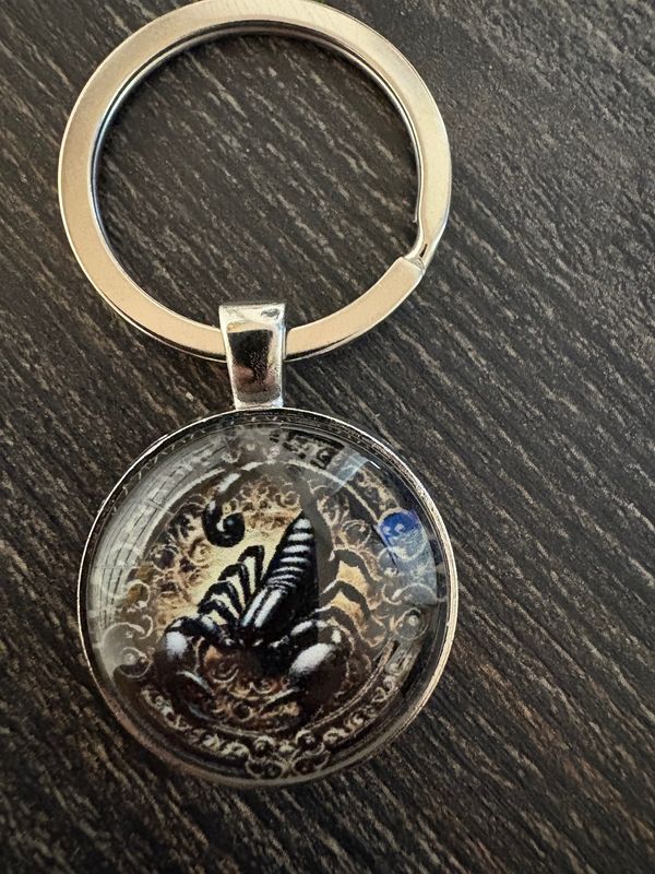 2,5cm ⌀ Skorpion Muster mit robustem Schlüsselbund, Schlüsselanhänger