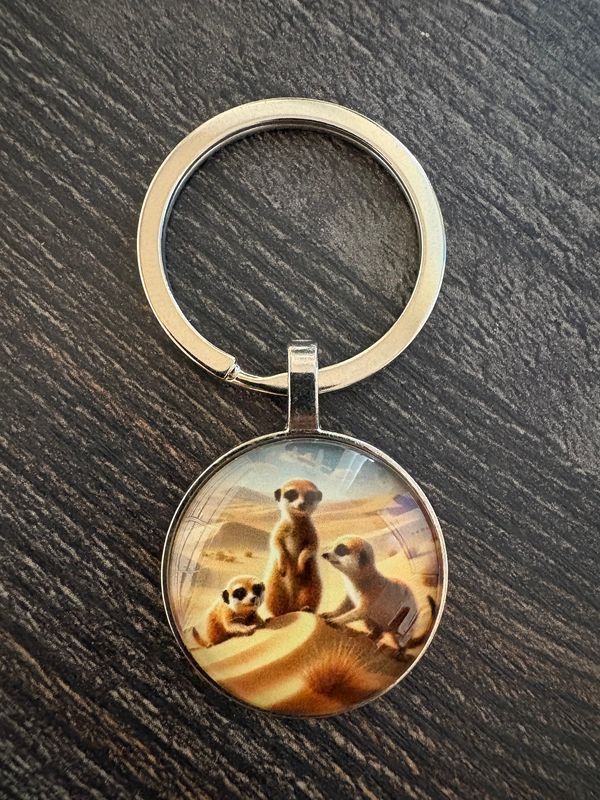 2,5cm ⌀ Sandmännchen Muster mit robustem Schlüsselbund, Schlüsselanhänger