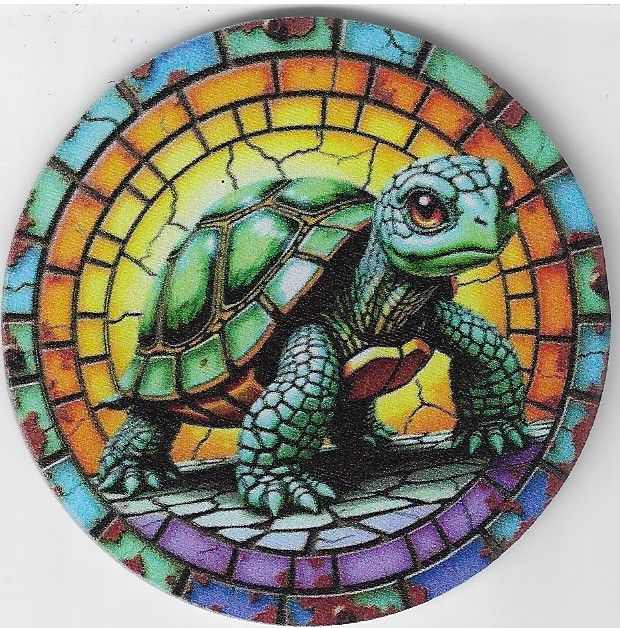 8cm ⌀ Acryl-Magnetplakette Schildkröte Küchenmagnet