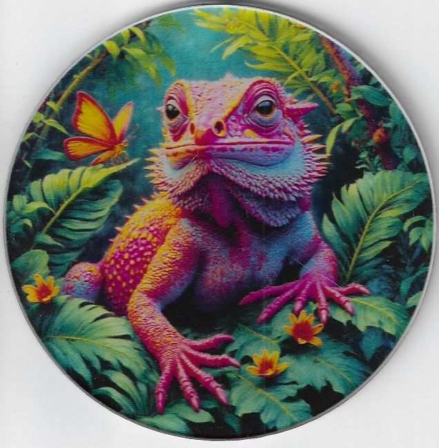 8cm ⌀ Acryl-Magnetplakette Bartagame Küchenmagnet