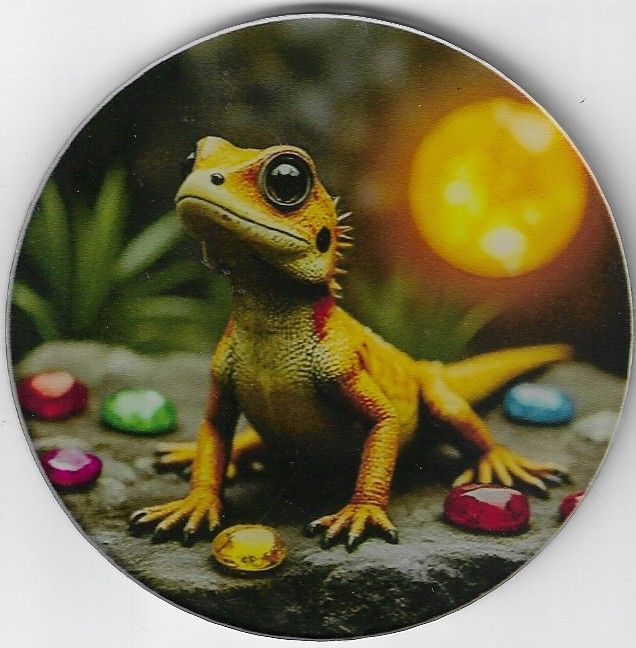8cm ⌀ Acryl-Magnetplakette Gecko Küchenmagnet