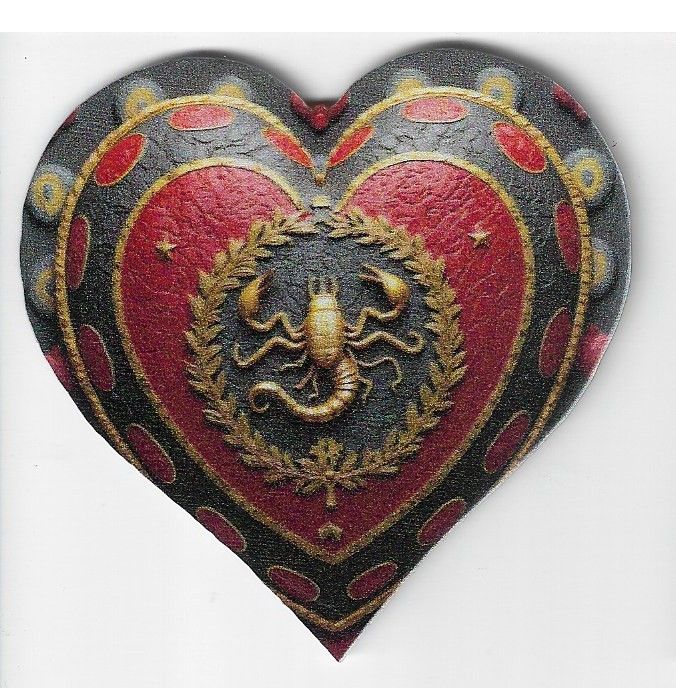 8cm ⌀ Acryl-Magnetplakette Skorpion in Herzform Küchenmagnet