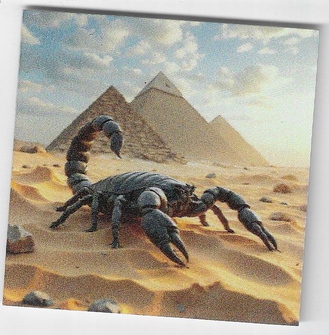 8cm ⌀ Acryl-Magnetplakette Skorpion in der Wüste Küchenmagnet