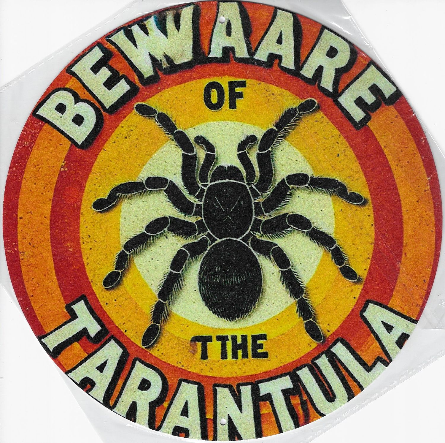 20cm ⌀ Metallschild Vintage Vorsicht vor Taranteln Wand oder Türschild