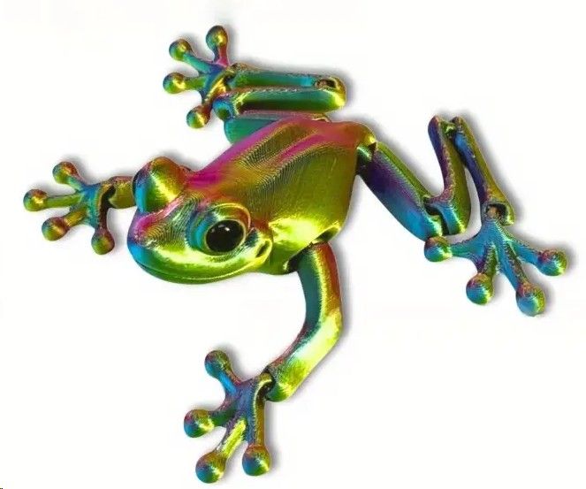 beweglicher 3D Frosch rot-gold-blau Küchenmagnet