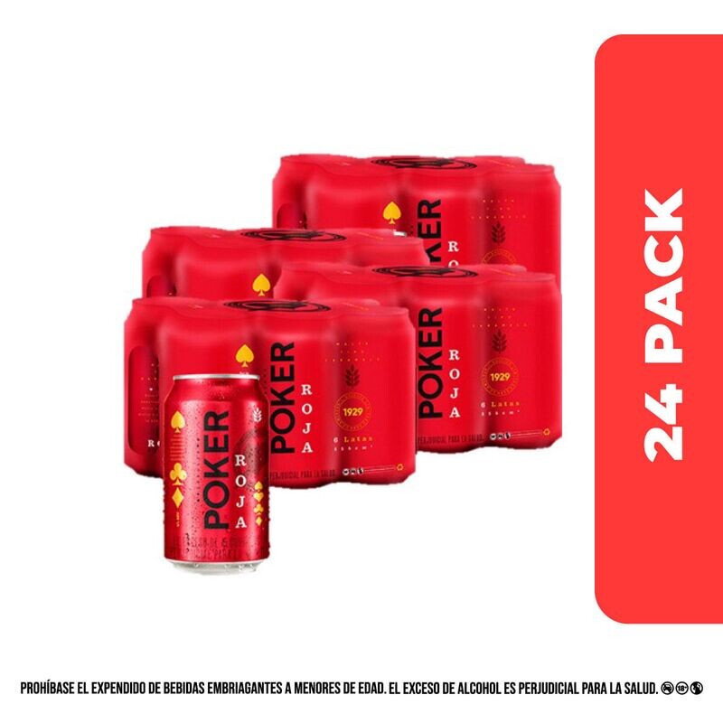 Poker roja lata x24