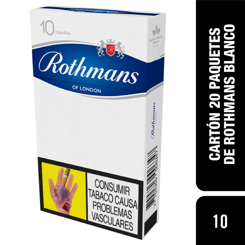 Cartón Rothmans blanco x 20