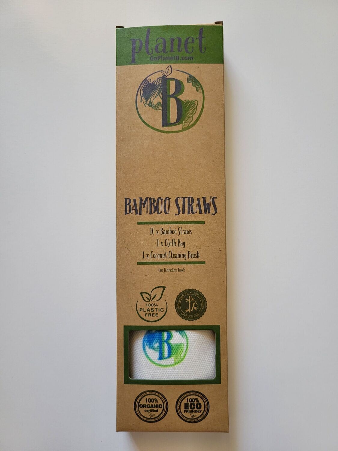 Reusable bamboo straws, 10pcs