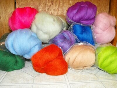 Corriedale Top - solid colors