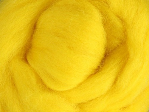 Corriedale Top - Flourescent Yellow