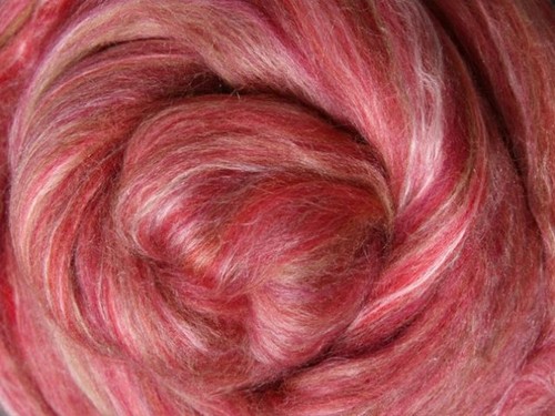 Merino (22micron) &amp; SILK blend- Pomegranate  200 Grams