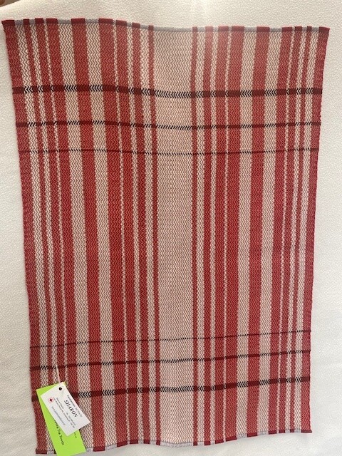 Peach, White &amp; Red Tea Towel