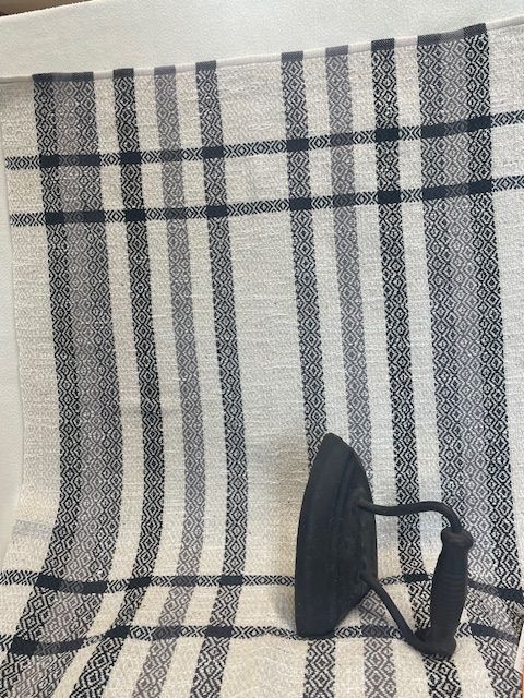 Handwoven tea towel - Black/Grey/White