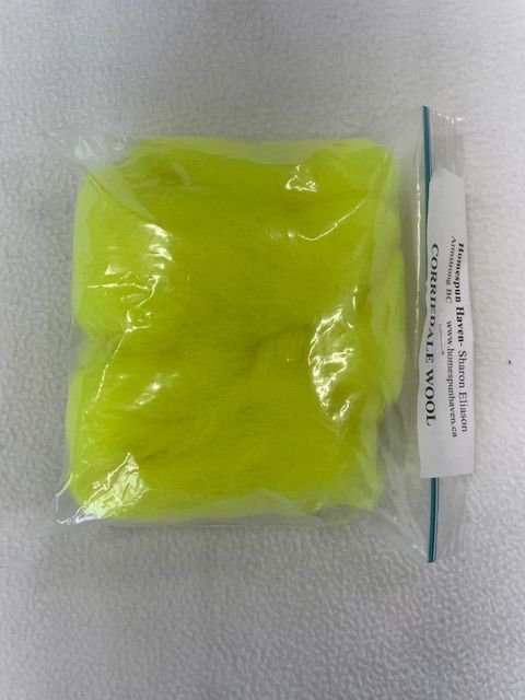 100% wool  for felters - Flourescent Yellow