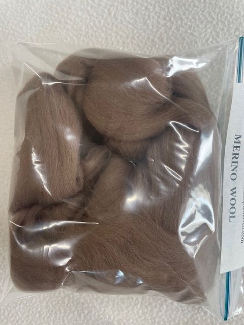 100% wool mfor felters- LT BROWN