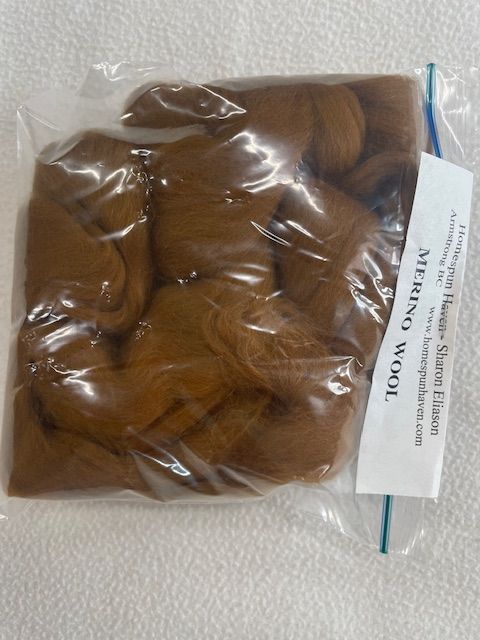 100% wool for felters- WARM BROWN