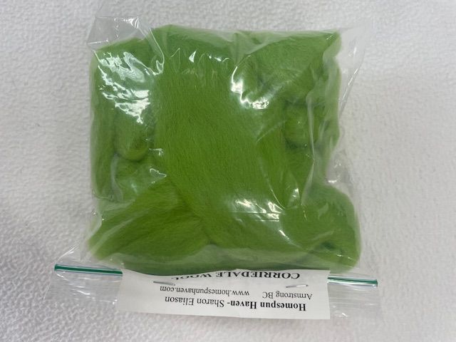 100% wool -for felters- Deep Lime Green