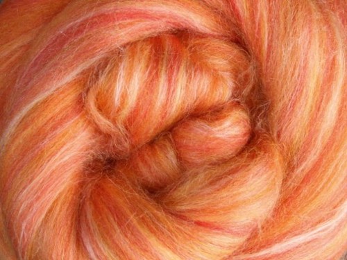 Merino (22micron) &amp; SILK blend Saffron   200 Grams