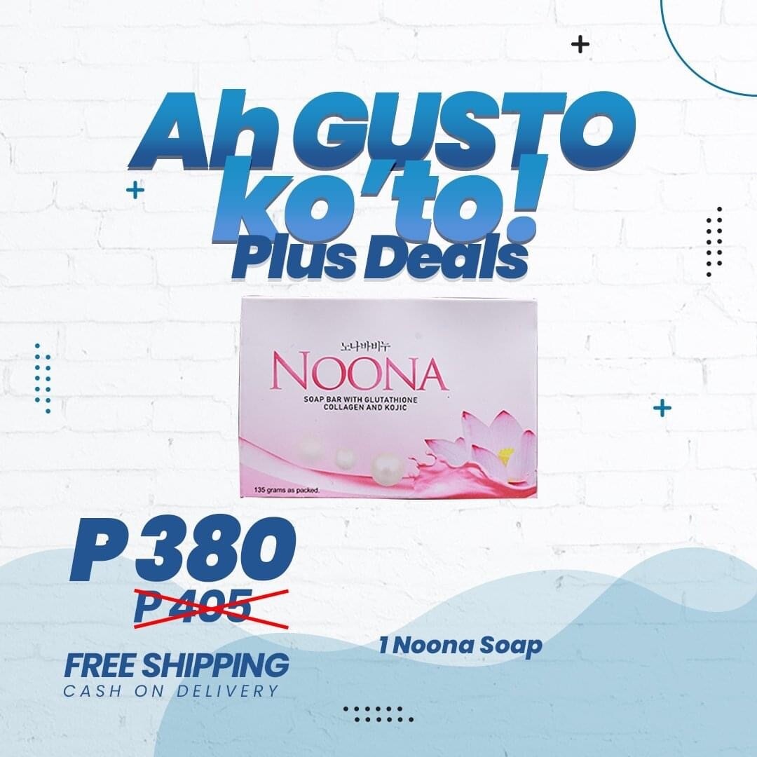 NOONA skincare soap, with Glutathione, Collagen and Kojic