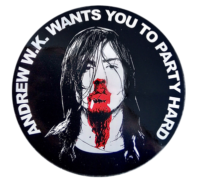 Andrew W.K. Wants You To Party Hard - Circle Sticker
