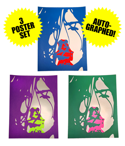 Hand Numbered AUTOGRAPHED Screen Printed 3 Poster Set