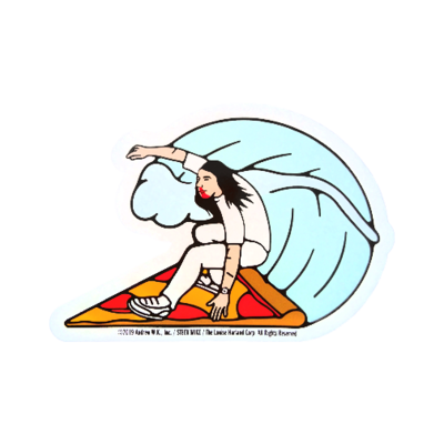 Pizza Surfer Sticker